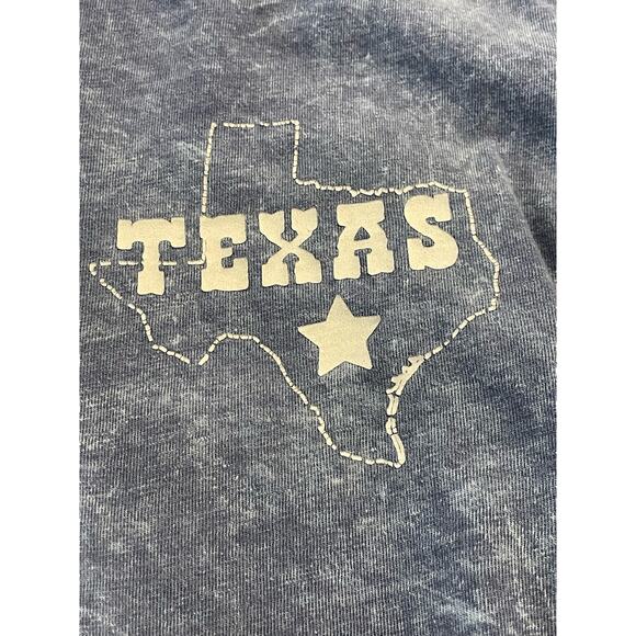 US Vintage Blue L/s T-shirt San Antonio Texas L, horns, distressed 100% Cotton - Picture 6 of 6
